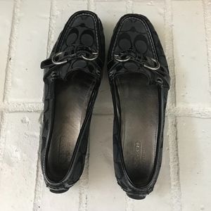 Coach Size 9 Black Sharin Signature C Loafer